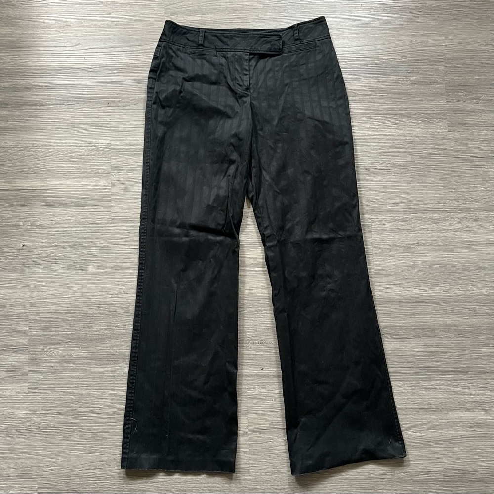 LOFT Black Striped Trousers Low Rise Y2K Chic